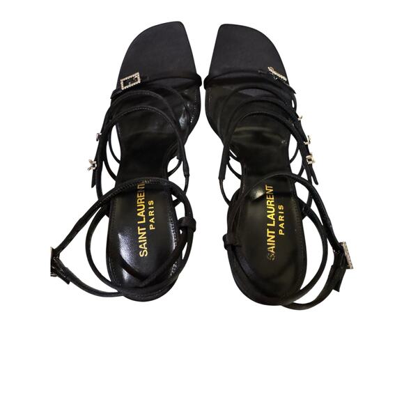 Saint Laurent NIB Jerry High Heel Sandals in Black Size 37.5 - Picture 10 of 12